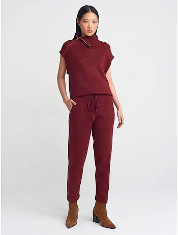 Pantalones jogger de punto con lúrex para mujer dilvin