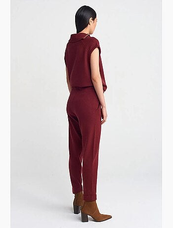 Pantalones jogger de punto con lúrex para mujer dilvin