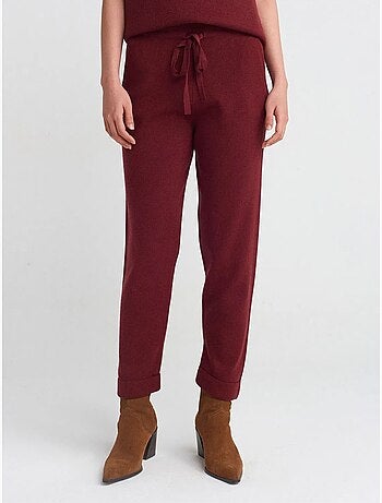 Pantalones jogger de punto con lúrex para mujer dilvin