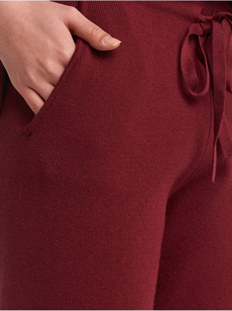 Pantalones jogger de punto con lúrex para mujer dilvin Rojo burdeos - Kiabi