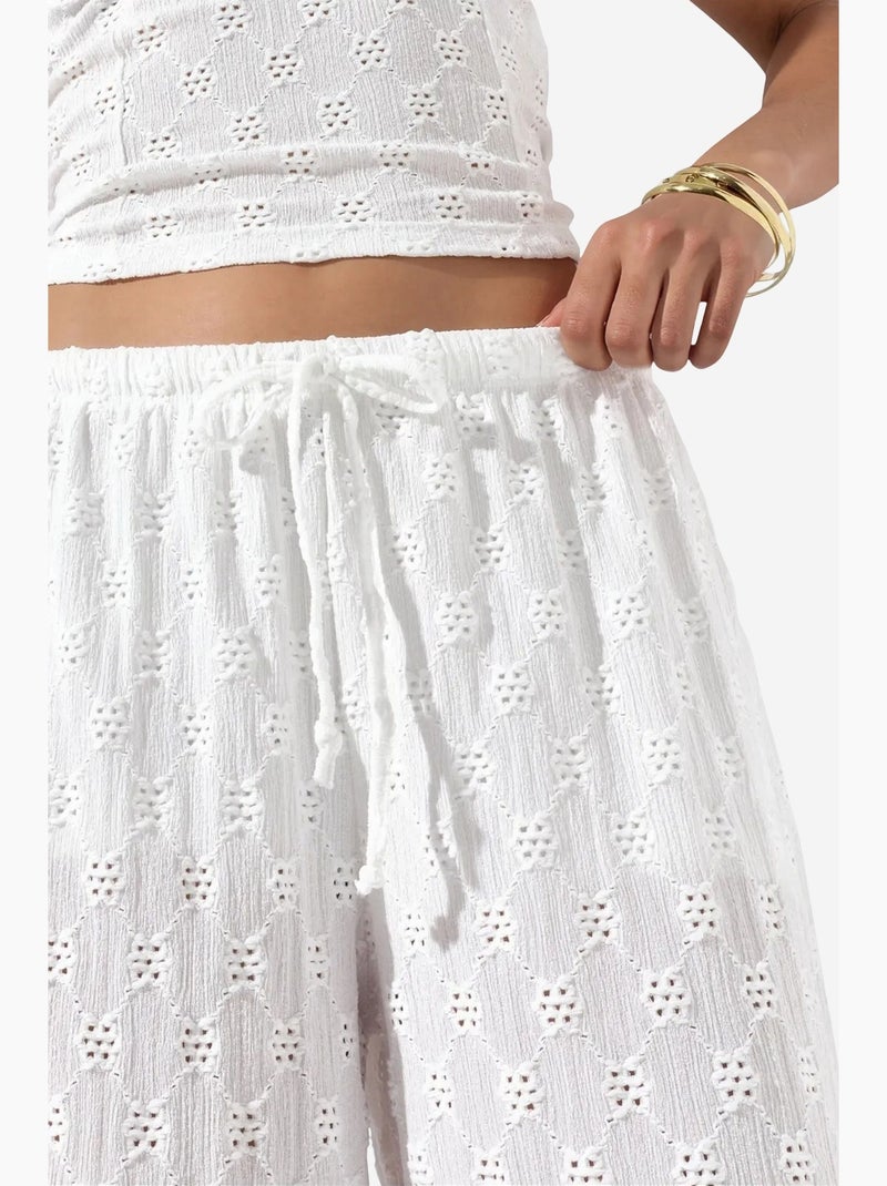 Pantalones jogger de tejido tejido texturizado busem Blanco roto - Kiabi