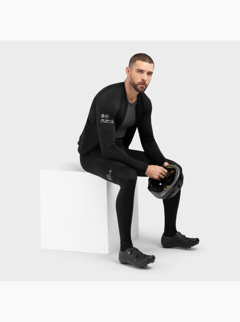 Pantalones largos ciclismo con badana hombre ciclismo hombre core topclass Negro - Kiabi
