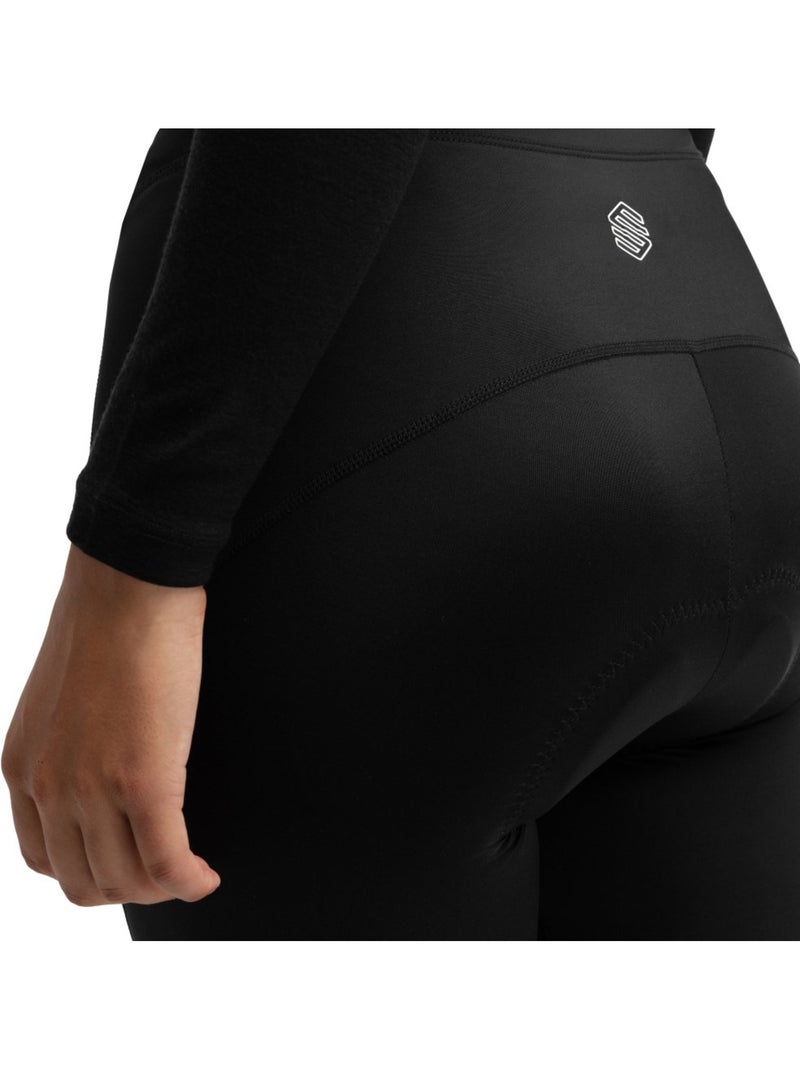 Pantalones largos ciclismo con badana mujer ciclismo mujer core lookout Negro - Kiabi