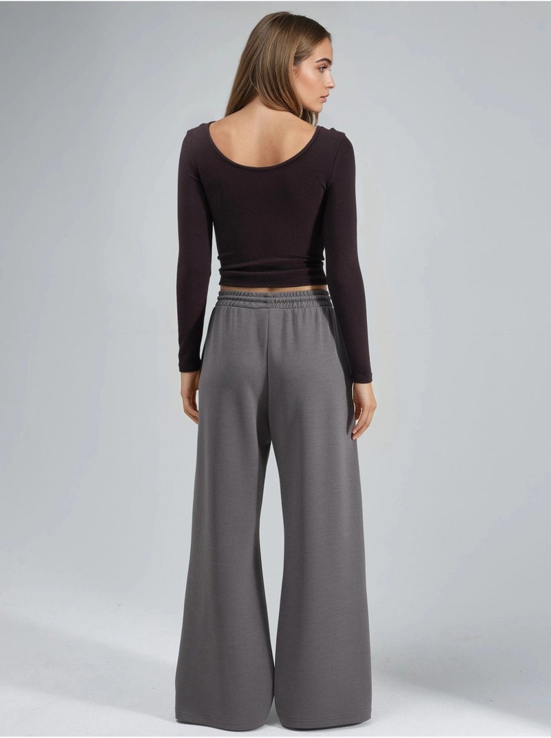 Pantalones largos con cintura elástica y cordón ajustable busem Gris oscuro - Kiabi