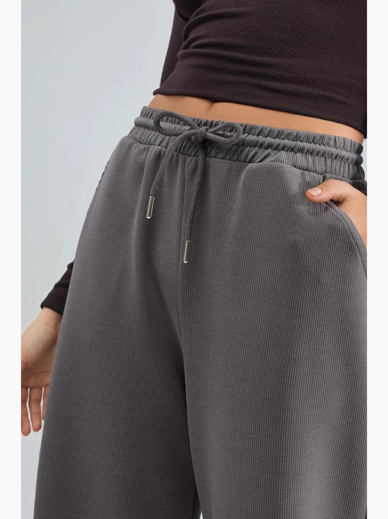Pantalones largos con cintura elástica y cordón ajustable busem Gris oscuro - Kiabi