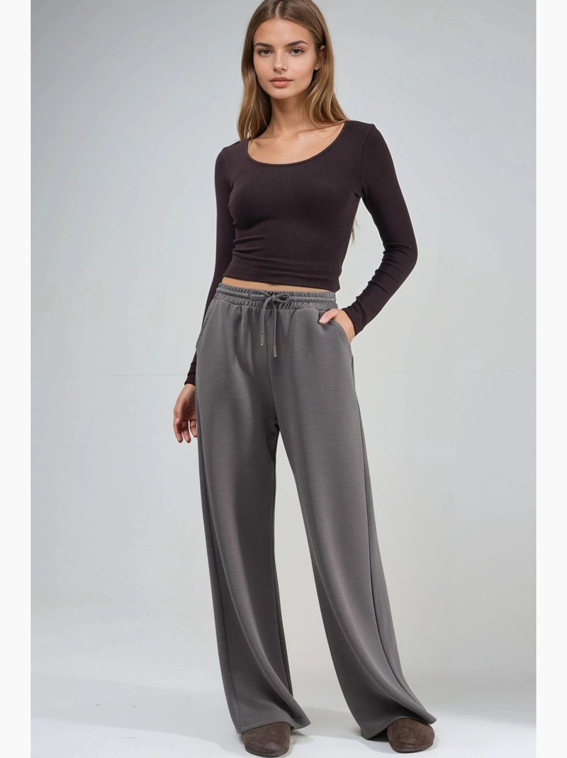 Pantalones largos con cintura elástica y cordón ajustable busem Gris oscuro - Kiabi
