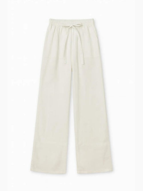 Pantalones largos de pierna recta con cintura elástica para mujer mixray - Kiabi Pantalones largos de pierna recta con cintura elástica para mujer mixray - Kiabi
