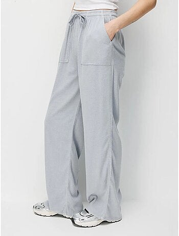 Pantalones largos de pierna recta con cintura elástica para mujer mixray