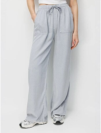 Pantalones largos de pierna recta con cintura elástica para mujer mixray