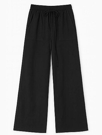Pantalones largos de pierna recta con cintura elástica para mujer mixray