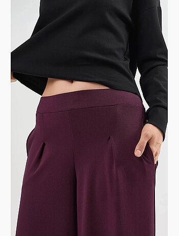 Pantalones largos rectos con cintura elástica busem