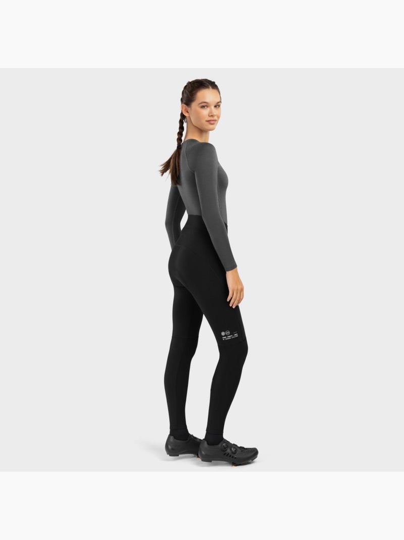 Pantalones largos térmicos ciclismo con badana mujer ciclismo mujer core agilit Negro - Kiabi