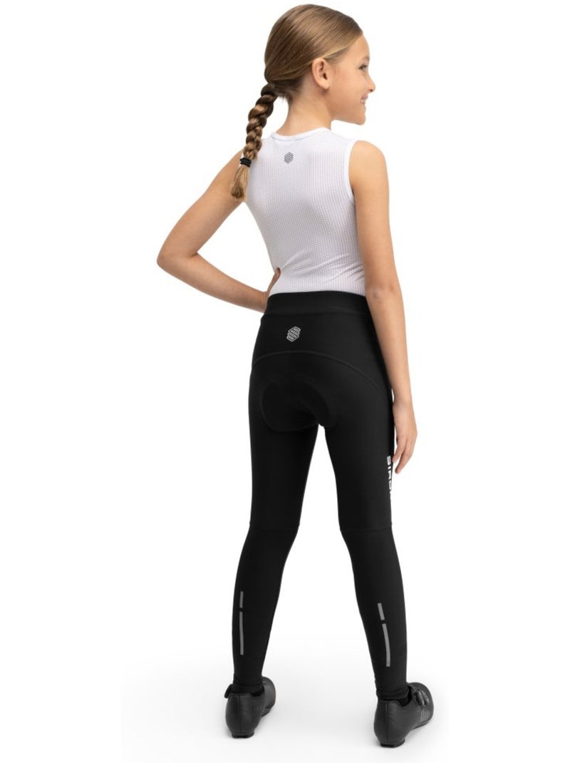 Pantalones largos térmicos ciclismo con badana niña ciclismo niños y niñas k Negro - Kiabi