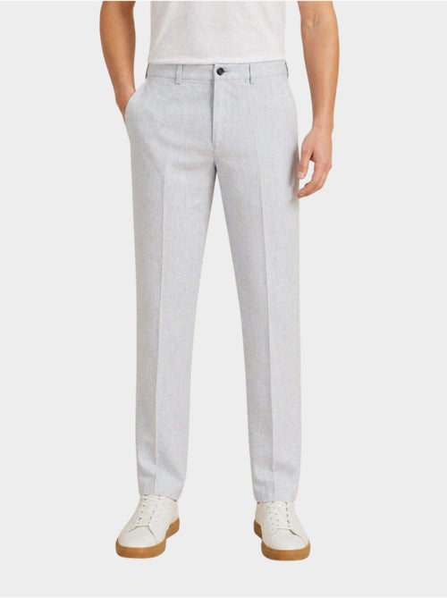 Pantalones lisos de algodón, lino y poliéster. - Kiabi