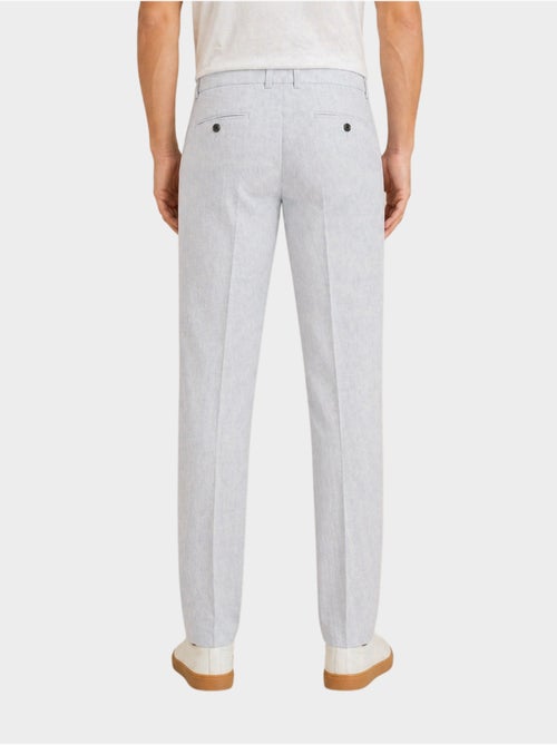 Pantalones lisos de algodón, lino y poliéster. - Kiabi