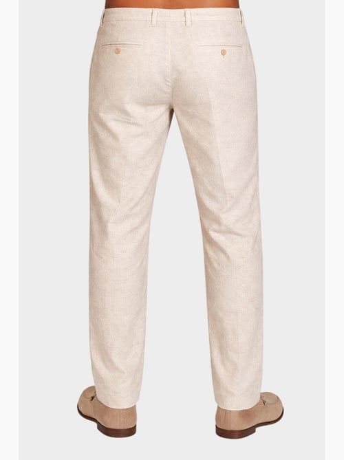 Pantalones lisos de algodón, lino y poliéster. - Kiabi