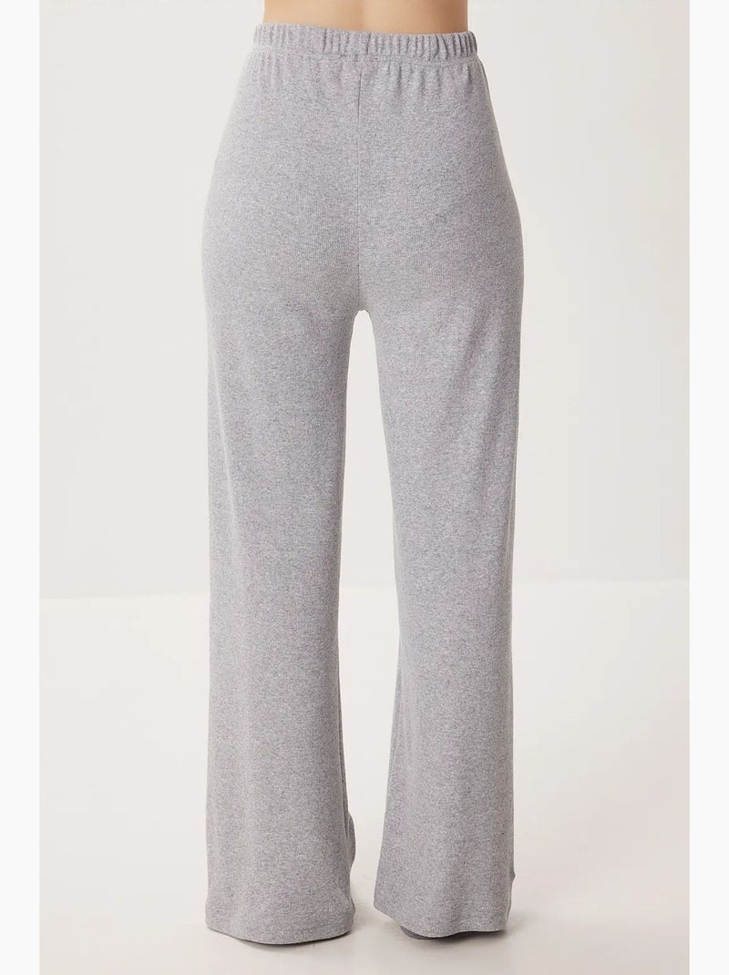 Pantalones lounge de punto de pernera ancha de tiro medio istanbul Gris claro - Kiabi