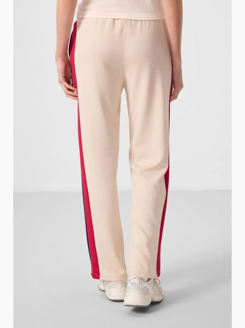 Pantalones palazzo a rayas con cintura con cordón tommy Beige arcilla - Kiabi