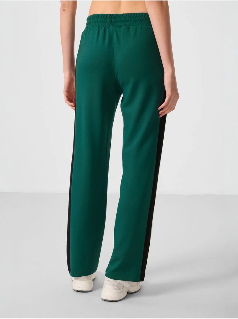 Pantalones palazzo a rayas con cintura con cordón tommy Verde - Kiabi