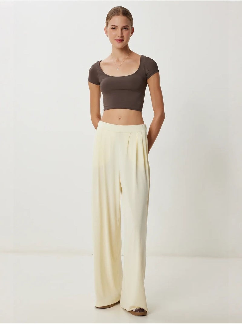 Pantalones palazzo anchos sin cierres istanbul Amarillo limón - Kiabi