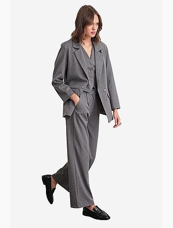 Pantalones palazzo de cintura alta con bolsillos mixray