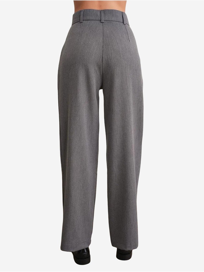 Pantalones palazzo de cintura alta con bolsillos mixray Gris oscuro - Kiabi