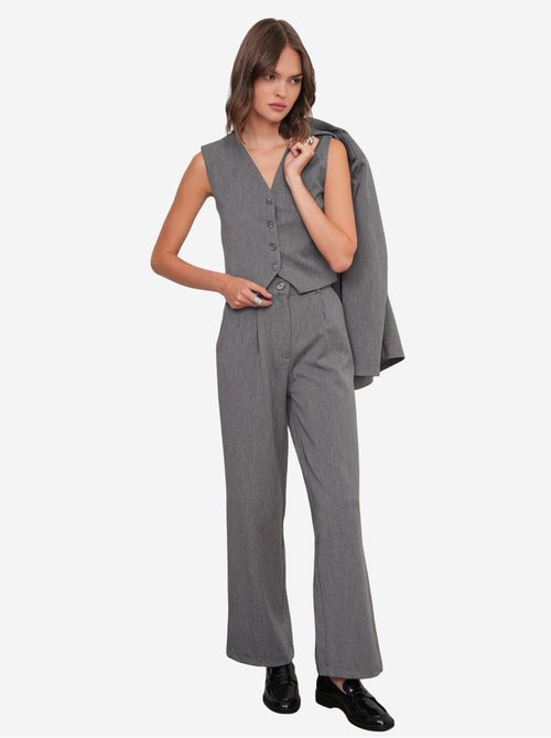 Pantalones palazzo de cintura alta con bolsillos mixray - Kiabi Pantalones palazzo de cintura alta con bolsillos mixray - Kiabi