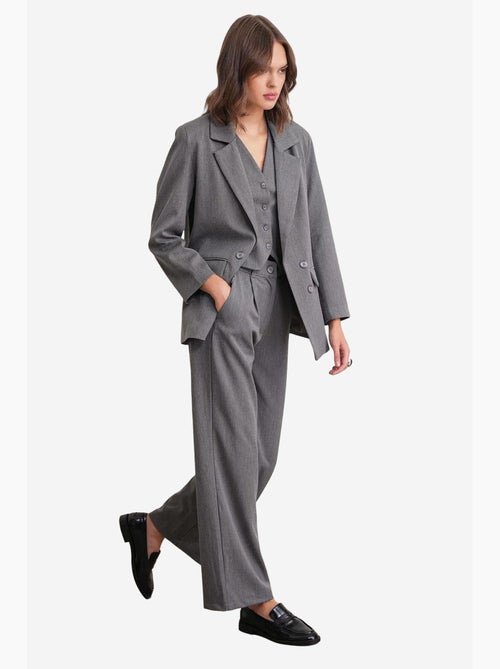 Pantalones palazzo de cintura alta con bolsillos mixray - Kiabi Pantalones palazzo de cintura alta con bolsillos mixray - Kiabi