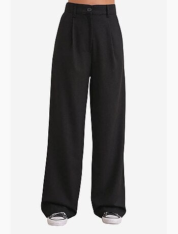 Pantalones palazzo de cintura alta con bolsillos mixray