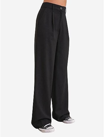 Pantalones palazzo de cintura alta con bolsillos mixray