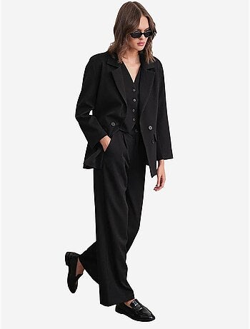 Pantalones palazzo de cintura alta con bolsillos mixray