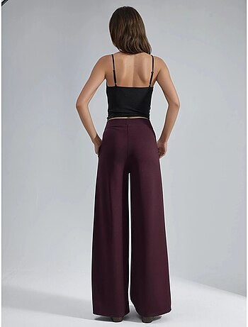 Pantalones palazzo de cintura alta con elástico busem