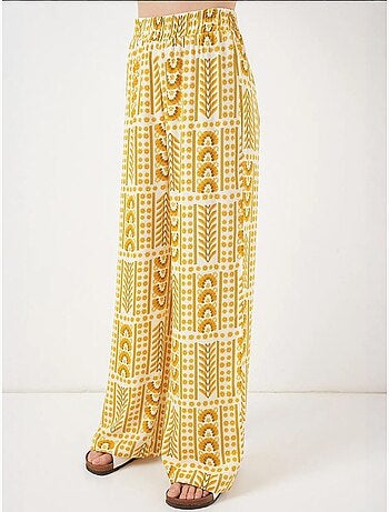 Pantalones palazzo de cintura alta con rayas geométricas bdart