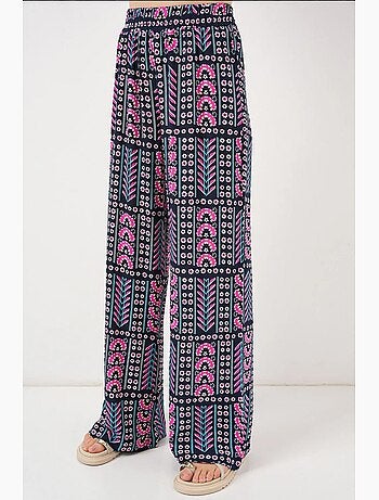Pantalones palazzo de cintura alta con rayas geométricas bdart