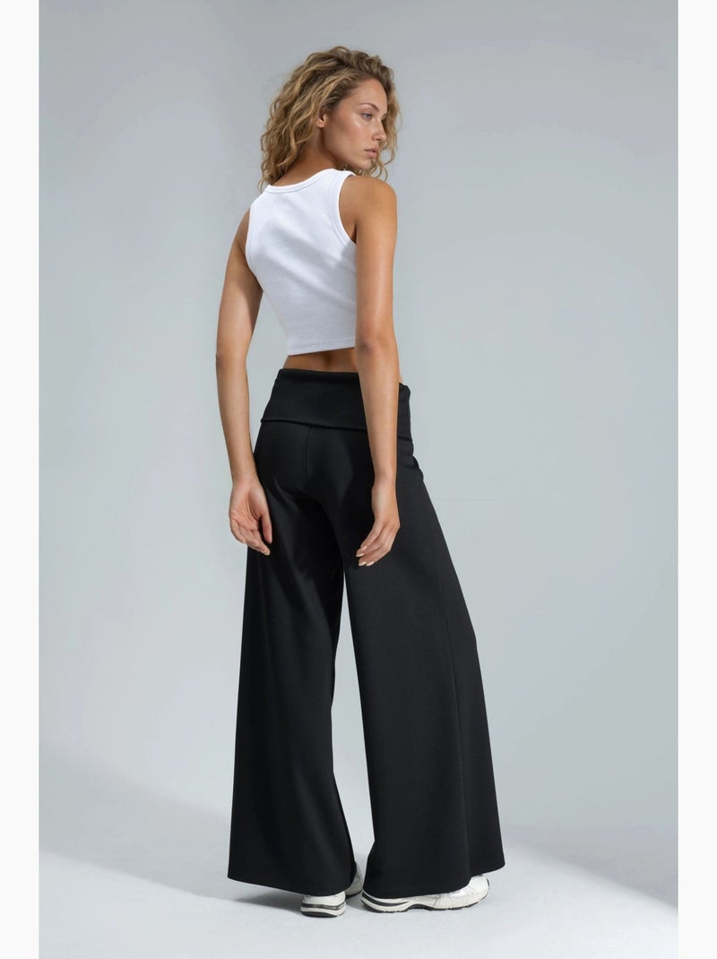 Pantalones palazzo de cintura alta hiccup Negro - Kiabi