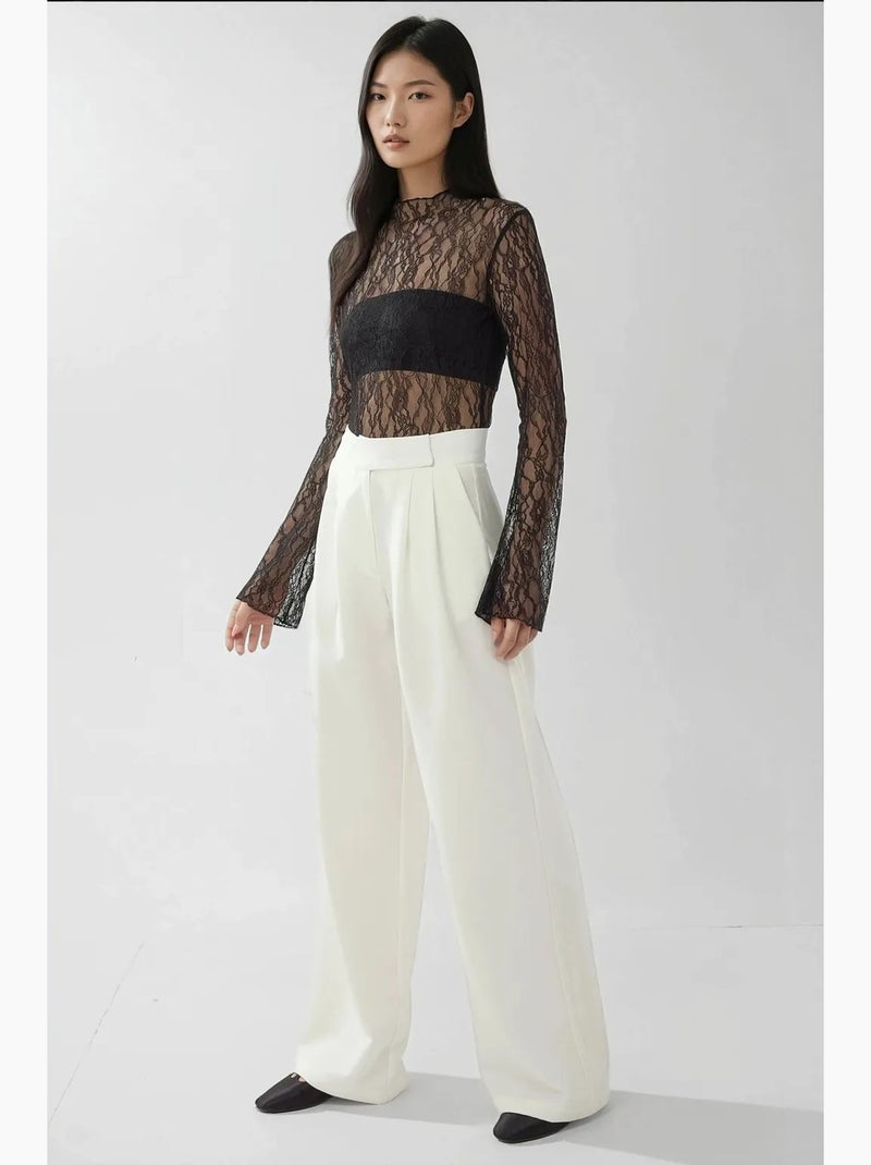 Pantalones palazzo de cintura alta y pierna ancha hiccup Blanco - Kiabi