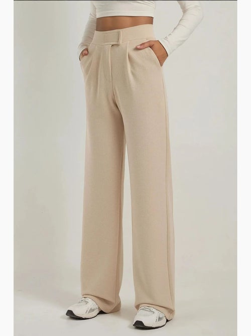 Pantalones palazzo de crepé elástico de cintura alta hiccup - Kiabi