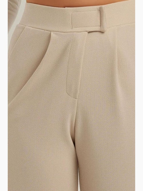 Pantalones palazzo de crepé elástico de cintura alta hiccup - Kiabi