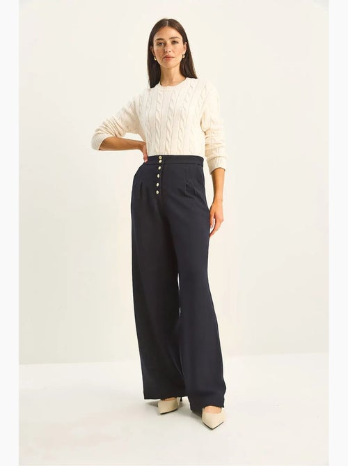 Pantalones palazzo de mezclilla de cintura alta y pierna ancha lucci - Kiabi