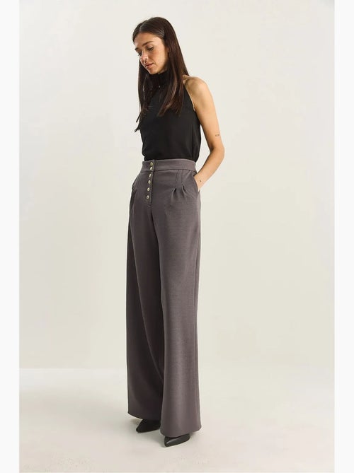 Pantalones palazzo de mezclilla de cintura alta y pierna ancha lucci - Kiabi