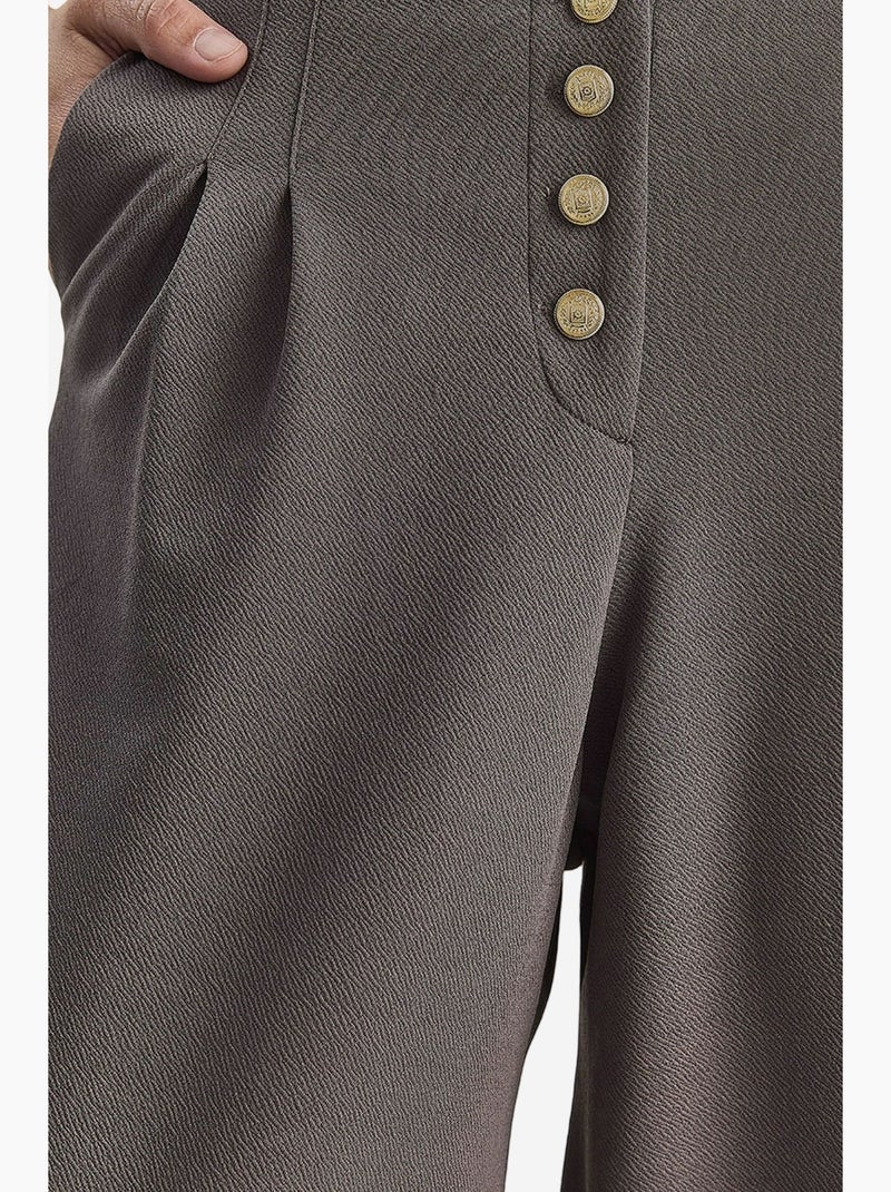 Pantalones palazzo de mezclilla de cintura alta y pierna ancha lucci Gris - Kiabi