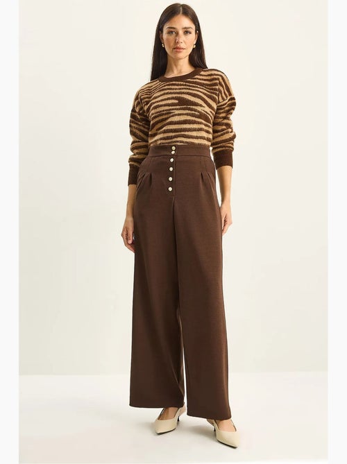 Pantalones palazzo de mezclilla de cintura alta y pierna ancha lucci - Kiabi