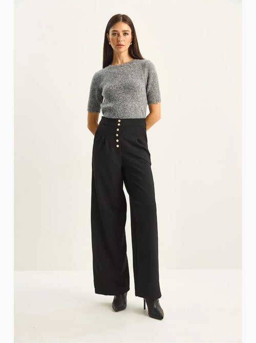 Pantalones palazzo de mezclilla de cintura alta y pierna ancha lucci - Kiabi