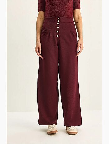 Pantalones palazzo de mezclilla de cintura alta y pierna ancha lucci