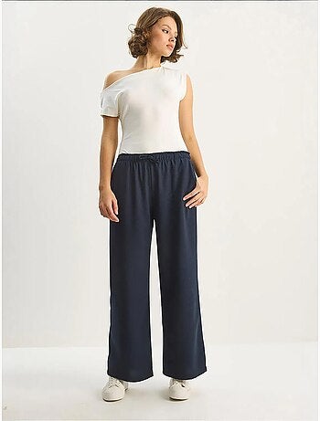 Pantalones palazzo de pierna ancha con cierre de lazo lucci
