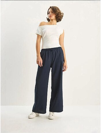 Pantalones palazzo de pierna ancha con cierre de lazo lucci