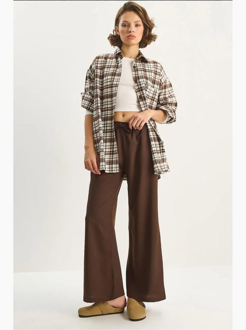 Pantalones palazzo de pierna ancha con cierre de lazo lucci - Kiabi