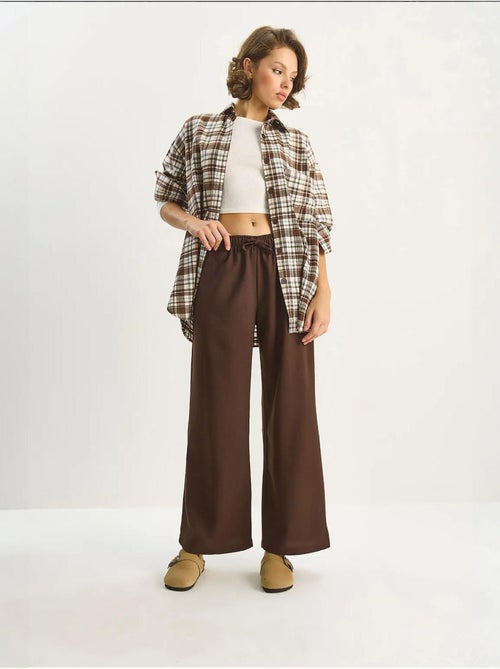 Pantalones palazzo de pierna ancha con cierre de lazo lucci - Kiabi