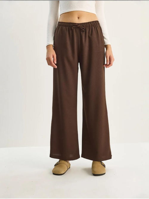 Pantalones palazzo de pierna ancha con cierre de lazo lucci - Kiabi