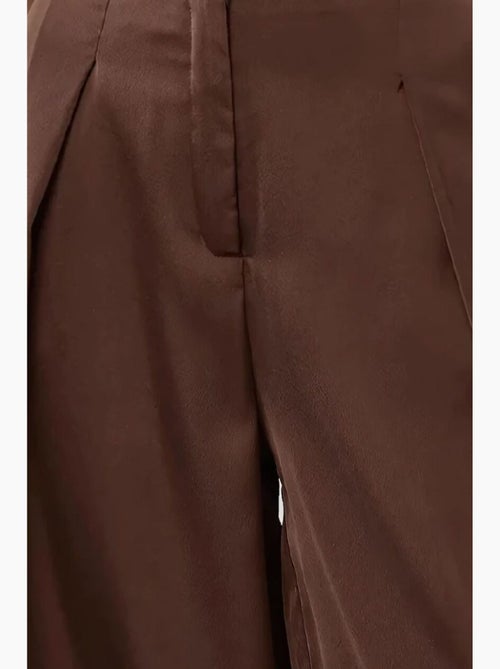 Pantalones palazzo de satén con cintura alta y pierna ancha - Kiabi